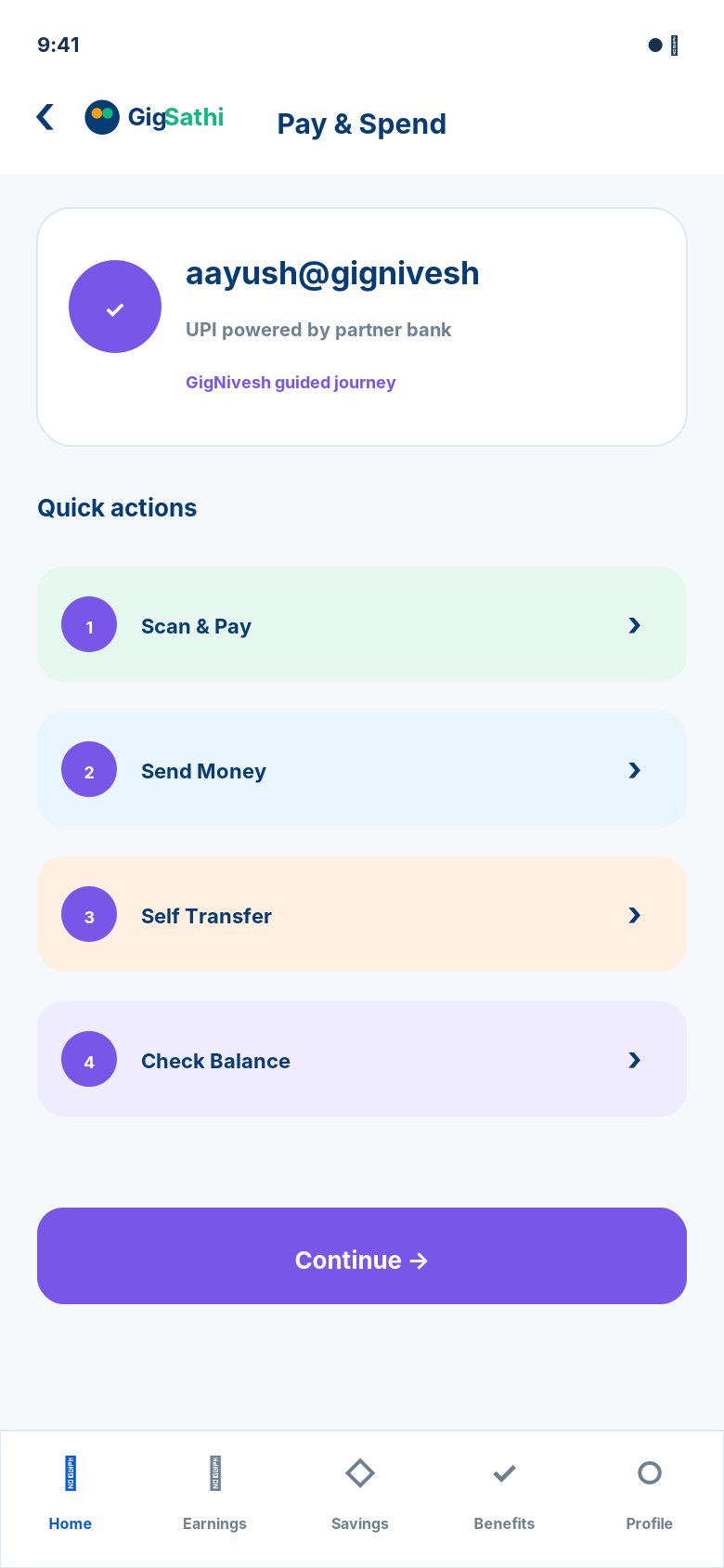UPI Scan and Pay Screen
